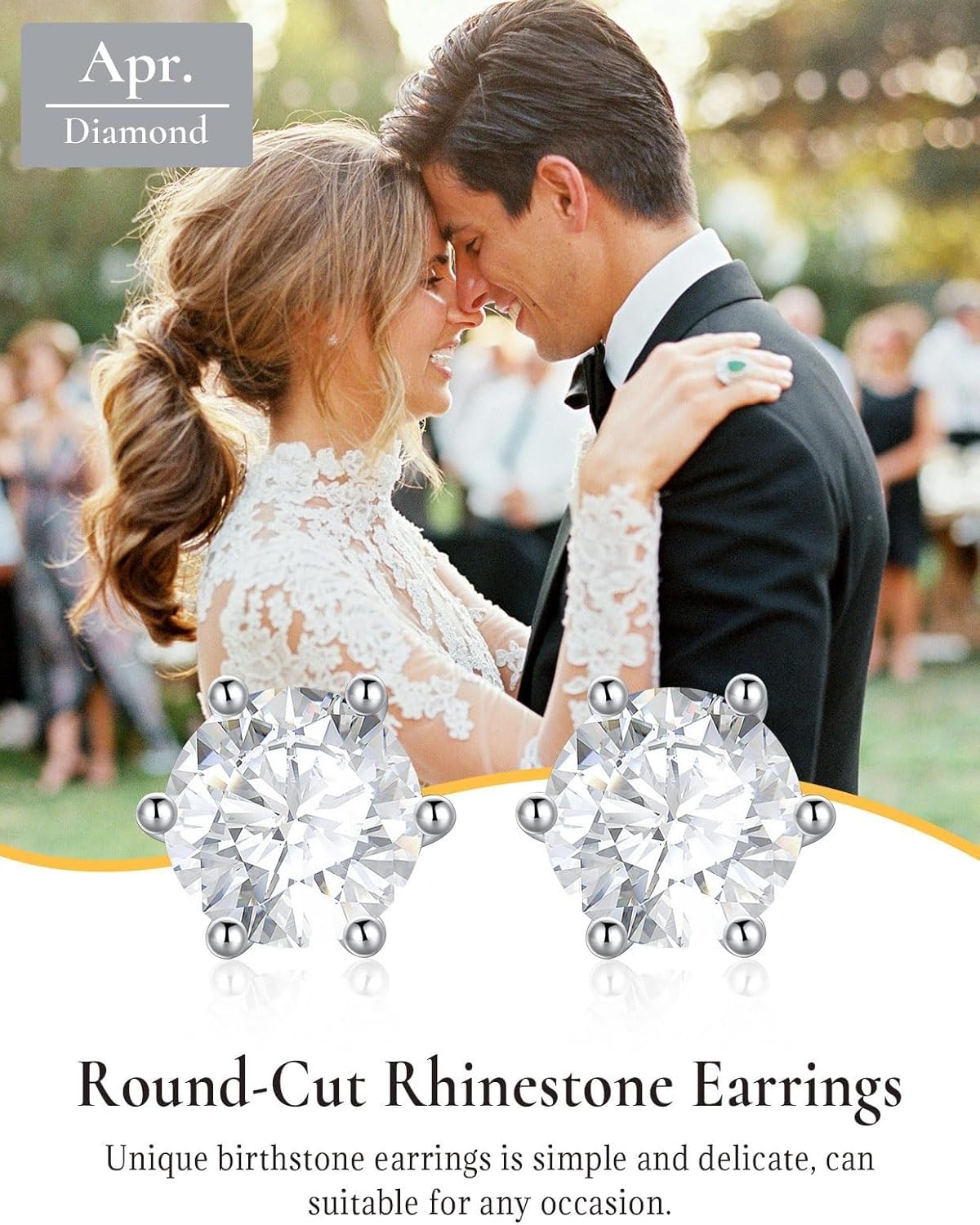imageSILVERCUTE 925 Sterling Silver 2ct Birthstone Stud EarringsHypoallergenic RoundHeartSquare Birthstone Earrings for Women Birthday Christmas Jewelry04AprilDiamondRound