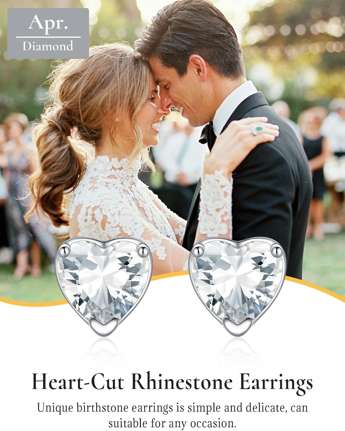 imageSILVERCUTE 925 Sterling Silver 2ct Birthstone Stud EarringsHypoallergenic RoundHeartSquare Birthstone Earrings for Women Birthday Christmas Jewelry04AprilDiamondHeart