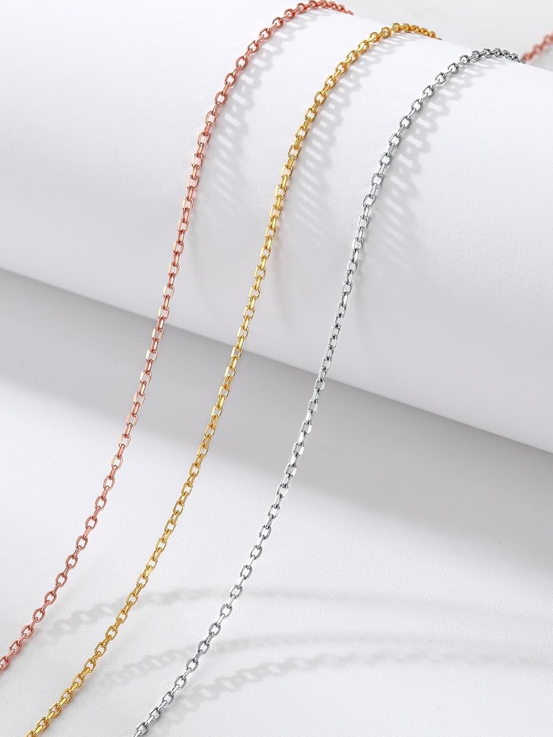 imageSILVERCUTE 925 Sterling Silver Necklace for Women1mm13mm15mm16mm Thin Silver Cable ChainBox ChainRope Chain Necklace with Extension Chain18202224262830 InchbGold