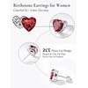 SILVERCUTE 925 Sterling Silver 2ct Birthstone Stud Earrings,Hypoallergenic Round/Heart/Square Birthstone Earrings for Women Birthday Christmas Jewelry(01.January(Garnet)-Heart)