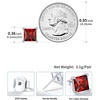 SILVERCUTE 925 Sterling Silver 2ct Birthstone Stud Earrings,Hypoallergenic Round/Heart/Square Birthstone Earrings for Women Birthday Christmas Jewelry(01.January(Garnet)-Square)
