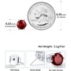 SILVERCUTE 925 Sterling Silver 2ct Birthstone Stud Earrings,Hypoallergenic Round/Heart/Square Birthstone Earrings for Women Birthday Christmas Jewelry(01.January(Garnet)-Round)