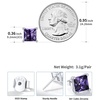 SILVERCUTE 925 Sterling Silver 2ct Birthstone Stud Earrings,Hypoallergenic Round/Heart/Square Birthstone Earrings for Women Birthday Christmas Jewelry(02.February(Amethyst)-Square)