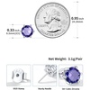 SILVERCUTE 925 Sterling Silver 2ct Birthstone Stud Earrings,Hypoallergenic Round/Heart/Square Birthstone Earrings for Women Birthday Christmas Jewelry(02.February(Amethyst)-Round)