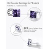 SILVERCUTE 925 Sterling Silver 2ct Birthstone Stud Earrings,Hypoallergenic Round/Heart/Square Birthstone Earrings for Women Birthday Christmas Jewelry(02.February(Amethyst)-Square)