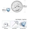 SILVERCUTE 925 Sterling Silver 2ct Birthstone Stud Earrings,Hypoallergenic Round/Heart/Square Birthstone Earrings for Women Birthday Christmas Jewelry(03.March(Aquamarine)-Heart)