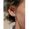 SILVERCUTE 925 Sterling Silver 2ct Birthstone Stud Earrings,Hypoallergenic Round/Heart/Square Birthstone Earrings for Women Birthday Christmas Jewelry(03.March(Aquamarine)-Round)