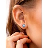 SILVERCUTE 925 Sterling Silver 2ct Birthstone Stud Earrings,Hypoallergenic Round/Heart/Square Birthstone Earrings for Women Birthday Christmas Jewelry(03.March(Aquamarine)-Round)