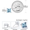 SILVERCUTE 925 Sterling Silver 2ct Birthstone Stud Earrings,Hypoallergenic Round/Heart/Square Birthstone Earrings for Women Birthday Christmas Jewelry(03.March(Aquamarine)-Square)