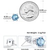 SILVERCUTE 925 Sterling Silver 2ct Birthstone Stud Earrings,Hypoallergenic Round/Heart/Square Birthstone Earrings for Women Birthday Christmas Jewelry(03.March(Aquamarine)-Round)