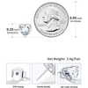 SILVERCUTE 925 Sterling Silver 2ct Birthstone Stud Earrings,Hypoallergenic Round/Heart/Square Birthstone Earrings for Women Birthday Christmas Jewelry(04.April(Diamond)-Heart)