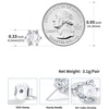 SILVERCUTE 925 Sterling Silver 2ct Birthstone Stud Earrings,Hypoallergenic Round/Heart/Square Birthstone Earrings for Women Birthday Christmas Jewelry(04.April(Diamond)-Round)