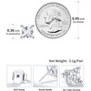SILVERCUTE 925 Sterling Silver 2ct Birthstone Stud Earrings,Hypoallergenic Round/Heart/Square Birthstone Earrings for Women Birthday Christmas Jewelry(04.April(Diamond)-Square)