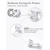 SILVERCUTE 925 Sterling Silver 2ct Birthstone Stud Earrings,Hypoallergenic Round/Heart/Square Birthstone Earrings for Women Birthday Christmas Jewelry(04.April(Diamond)-Square)