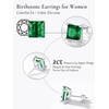 SILVERCUTE 925 Sterling Silver 2ct Birthstone Stud Earrings,Hypoallergenic Round/Heart/Square Birthstone Earrings for Women Birthday Christmas Jewelry(05.May(Emerald)-Square)