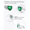 SILVERCUTE 925 Sterling Silver 2ct Birthstone Stud Earrings,Hypoallergenic Round/Heart/Square Birthstone Earrings for Women Birthday Christmas Jewelry(05.May(Emerald)-Heart)