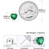 SILVERCUTE 925 Sterling Silver 2ct Birthstone Stud Earrings,Hypoallergenic Round/Heart/Square Birthstone Earrings for Women Birthday Christmas Jewelry(05.May(Emerald)-Heart)