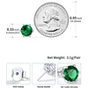 SILVERCUTE 925 Sterling Silver 2ct Birthstone Stud Earrings,Hypoallergenic Round/Heart/Square Birthstone Earrings for Women Birthday Christmas Jewelry(05.May(Emerald)-Round)