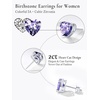 SILVERCUTE 925 Sterling Silver 2ct Birthstone Stud Earrings,Hypoallergenic Round/Heart/Square Birthstone Earrings for Women Birthday Christmas Jewelry(06.June(Alexandrite)-Heart)