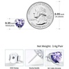 SILVERCUTE 925 Sterling Silver 2ct Birthstone Stud Earrings,Hypoallergenic Round/Heart/Square Birthstone Earrings for Women Birthday Christmas Jewelry(06.June(Alexandrite)-Heart)