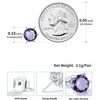 SILVERCUTE 925 Sterling Silver 2ct Birthstone Stud Earrings,Hypoallergenic Round/Heart/Square Birthstone Earrings for Women Birthday Christmas Jewelry(06.June(Alexandrite)-Round)