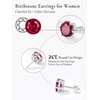 SILVERCUTE 925 Sterling Silver 2ct Birthstone Stud Earrings,Hypoallergenic Round/Heart/Square Birthstone Earrings for Women Birthday Christmas Jewelry(07.July(Ruby)-Round)