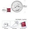 SILVERCUTE 925 Sterling Silver 2ct Birthstone Stud Earrings,Hypoallergenic Round/Heart/Square Birthstone Earrings for Women Birthday Christmas Jewelry(07.July(Ruby)-Square)