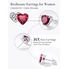 SILVERCUTE 925 Sterling Silver 2ct Birthstone Stud Earrings,Hypoallergenic Round/Heart/Square Birthstone Earrings for Women Birthday Christmas Jewelry(07.July(Ruby)-Heart)