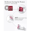 SILVERCUTE 925 Sterling Silver 2ct Birthstone Stud Earrings,Hypoallergenic Round/Heart/Square Birthstone Earrings for Women Birthday Christmas Jewelry(07.July(Ruby)-Square)
