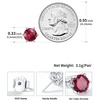 SILVERCUTE 925 Sterling Silver 2ct Birthstone Stud Earrings,Hypoallergenic Round/Heart/Square Birthstone Earrings for Women Birthday Christmas Jewelry(07.July(Ruby)-Round)