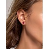 SILVERCUTE 925 Sterling Silver 2ct Birthstone Stud Earrings,Hypoallergenic Round/Heart/Square Birthstone Earrings for Women Birthday Christmas Jewelry(07.July(Ruby)-Round)