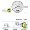 SILVERCUTE 925 Sterling Silver 2ct Birthstone Stud Earrings,Hypoallergenic Round/Heart/Square Birthstone Earrings for Women Birthday Christmas Jewelry(08.August(Peridot)-Round)