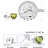 SILVERCUTE 925 Sterling Silver 2ct Birthstone Stud Earrings,Hypoallergenic Round/Heart/Square Birthstone Earrings for Women Birthday Christmas Jewelry(08.August(Peridot)-Heart)