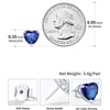 SILVERCUTE 925 Sterling Silver 2ct Birthstone Stud Earrings,Hypoallergenic Round/Heart/Square Birthstone Earrings for Women Birthday Christmas Jewelry(09.September(Sapphire)-Heart)