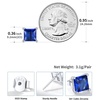 SILVERCUTE 925 Sterling Silver 2ct Birthstone Stud Earrings,Hypoallergenic Round/Heart/Square Birthstone Earrings for Women Birthday Christmas Jewelry(09.September(Sapphire)-Square)