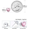 SILVERCUTE 925 Sterling Silver 2ct Birthstone Stud Earrings,Hypoallergenic Round/Heart/Square Birthstone Earrings for Women Birthday Christmas Jewelry(10.October(Pink Tourmaline)-Heart)