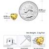 SILVERCUTE 925 Sterling Silver 2ct Birthstone Stud Earrings,Hypoallergenic Round/Heart/Square Birthstone Earrings for Women Birthday Christmas Jewelry(11.November(Yellow Topaz)-Heart)