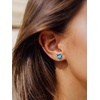 SILVERCUTE 925 Sterling Silver 2ct Birthstone Stud Earrings,Hypoallergenic Round/Heart/Square Birthstone Earrings for Women Birthday Christmas Jewelry(12.December(Blue Topaz)-Heart)