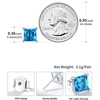 SILVERCUTE 925 Sterling Silver 2ct Birthstone Stud Earrings,Hypoallergenic Round/Heart/Square Birthstone Earrings for Women Birthday Christmas Jewelry(12.December(Blue Topaz)-Square)