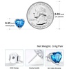 SILVERCUTE 925 Sterling Silver 2ct Birthstone Stud Earrings,Hypoallergenic Round/Heart/Square Birthstone Earrings for Women Birthday Christmas Jewelry(12.December(Blue Topaz)-Heart)
