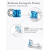 SILVERCUTE 925 Sterling Silver 2ct Birthstone Stud Earrings,Hypoallergenic Round/Heart/Square Birthstone Earrings for Women Birthday Christmas Jewelry(12.December(Blue Topaz)-Square)