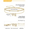 U7 Heart Initial Ankle Bracelets for Women Waterproof, Silver/14K Gold Plated Anklets CZ Initial Heart Anklets Stainless Steel Summer Beach Ankle Adjustable 8.5″-10.5″(Gold)