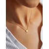 U7 Initial Necklace for Women, 14K Gold Heart Pendant Necklace with CZ A-Z Letter, Dainty Gold Necklace Tiny Initial Necklaces Personalized Name Necklace for Mom Wife Friend(V)