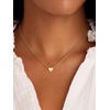 U7 Initial Necklace for Women, 14K Gold Heart Pendant Necklace with CZ A-Z Letter, Dainty Gold Necklace Tiny Initial Necklaces Personalized Name Necklace for Mom Wife Friend(A)