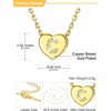 U7 Initial Necklace for Women, 14K Gold Heart Pendant Necklace with CZ A-Z Letter, Dainty Gold Necklace Tiny Initial Necklaces Personalized Name Necklace for Mom Wife Friend(D)