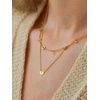 U7 Initial Necklace for Women, 14K Gold Heart Pendant Necklace with CZ A-Z Letter, Dainty Gold Necklace Tiny Initial Necklaces Personalized Name Necklace for Mom Wife Friend(F)