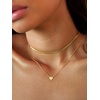 U7 Initial Necklace for Women, 14K Gold Heart Pendant Necklace with CZ A-Z Letter, Dainty Gold Necklace Tiny Initial Necklaces Personalized Name Necklace for Mom Wife Friend(P)