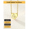 U7 Initial Necklace for Women, 14K Gold Heart Pendant Necklace with CZ A-Z Letter, Dainty Gold Necklace Tiny Initial Necklaces Personalized Name Necklace for Mom Wife Friend(G)