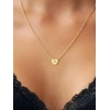 U7 Initial Necklace for Women, 14K Gold Heart Pendant Necklace with CZ A-Z Letter, Dainty Gold Necklace Tiny Initial Necklaces Personalized Name Necklace for Mom Wife Friend(P)