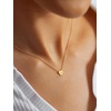 U7 Initial Necklace for Women, 14K Gold Heart Pendant Necklace with CZ A-Z Letter, Dainty Gold Necklace Tiny Initial Necklaces Personalized Name Necklace for Mom Wife Friend(M)